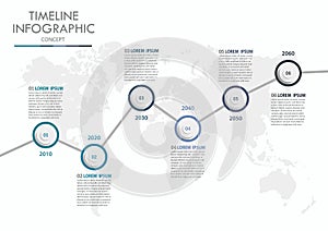 Business data visualization. timeline infographic icons designed for abstract background template with 6 options.