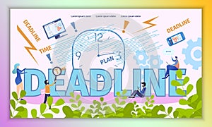 Business Deadline Time Vector Typography Banner