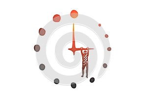 Business deadline, time, watch, hour, timer concept. Hand drawn isolated vector.