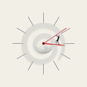 Business deadline vector concept. Symbol of work under pressure, stress. Minimal illustration.