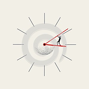 Business deadline vector concept. Symbol of work under pressure, stress. Minimal illustration. photo