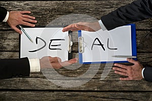 Business deal or transaction concept