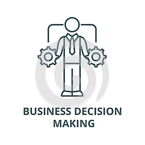 Business decision making vector line icon, linear concept, outline sign, symbol