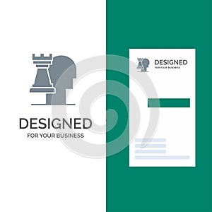 Business, Decisions, Modern, Strategic Grey Logo Design and Business Card Template