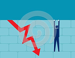 Business decrease chart. Concept business chart vector illustration, Business failure, Graph down