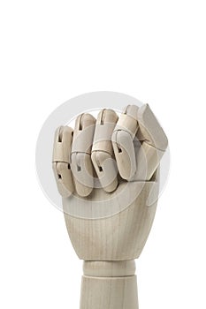 Business and design concept - Mannequin Hand on White Background