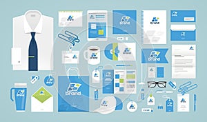 Business design. Corporate identity template. Logo, label, brand promotion. Vector illustration