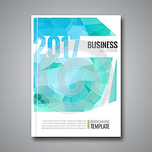 Business Design Cover Magazine background, Aqua Marine triangular Annual report 2017 Design template, vector illustration