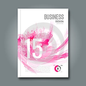 Business design report and spots pink geometric banners for modern design