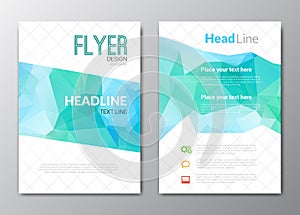 Business design template. Cover brochure book flyer magazine layout mockup geometric triangle polygonal shapes info