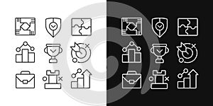 Business development and cooperation pixel perfect icon set for dark, light mode