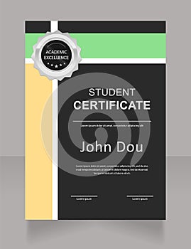 Business development course student certificate design template