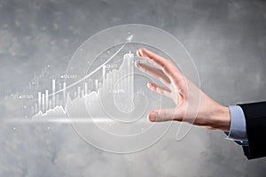 Business development, financial plan and strategy.Analysis finance graph and market chart investment. Digital economy exchange.