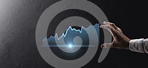 Business development, financial plan and strategy.Analysis finance graph and market chart investment. Digital economy exchange.