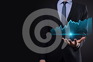 Business development, financial plan and strategy.Analysis finance graph and market chart investment. Digital economy exchange.