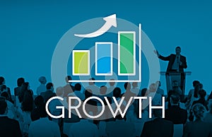 Business Development Growth Bar Chart Concept