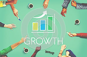 Business Development Growth Bar Chart Concept