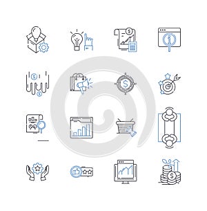 Business Development line icons collection. Strategy, Nerking, Growth, Sales, Innovation, Opportunity, Partnership