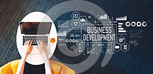 Business Development with person using a laptop