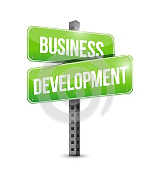Business development road sign