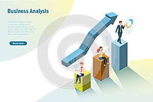 Business development team analysing growth graph marketing charts on computer and gadget devices. Global network connection