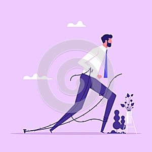 Business difficulty concept flat vector illustration