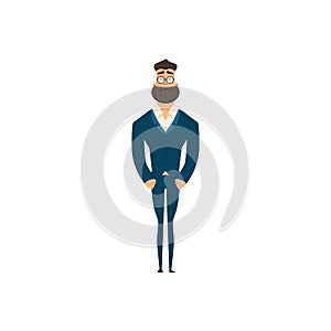 Business dilemma. Businessman looking at the rotating business icons. Concept business illustration.