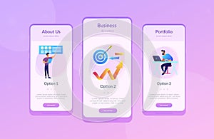 Business direction app interface template.