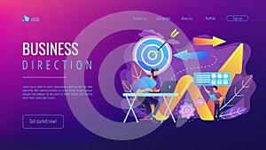 Business direction concept landing page.