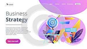 Business direction concept landing page.