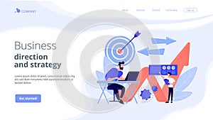 Business direction concept landing page.