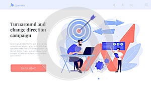 Business direction concept landing page.