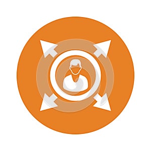 Business, direction icon. Orange color vector EPS