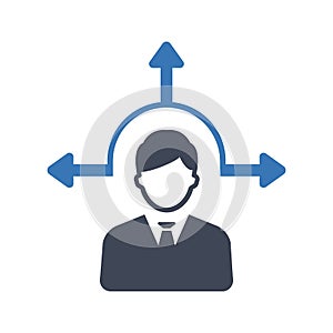 Business direction icon. vector graphics