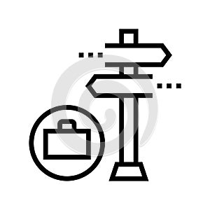 business direction line icon vector illustration