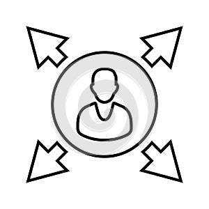 Business, direction outline icon. Line art vector