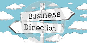Business direction - outline signpost with two arrows