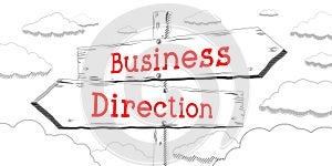 Business direction - outline signpost with two arrows