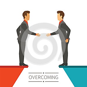 Business disagreement overcoming vector concept in flat modern style