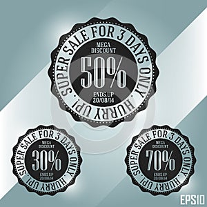 Business Discount Sales Banner. Vector Elements. Minimal Market Stamp Illustration. EPS10