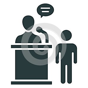 Business discussion, convention .  Vector icon which can easily modify or editable