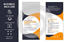 Business DL Flyer, Business Rack Card template Design white Background photo