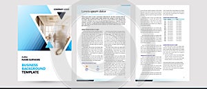 business document template information layout design on page. company annual report, business proposal, booklet, newsletter