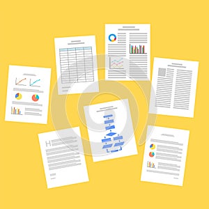 Business documents. Paperwork. Business reports