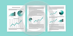 Business documents, Paperwork or Business reports on green background