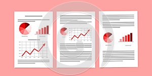 Business documents, Paperwork or Business reports on pink background