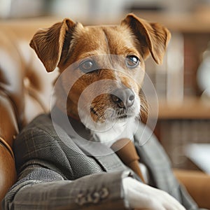 business dog, AI generated