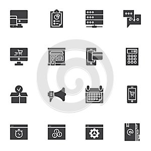 Business e-commerce vector icons set