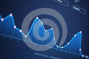 Business earnings chart on computer screen