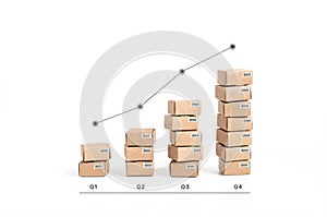 Business ecommerce or export and import concepts with product box orde growing.marketplace and transportation service